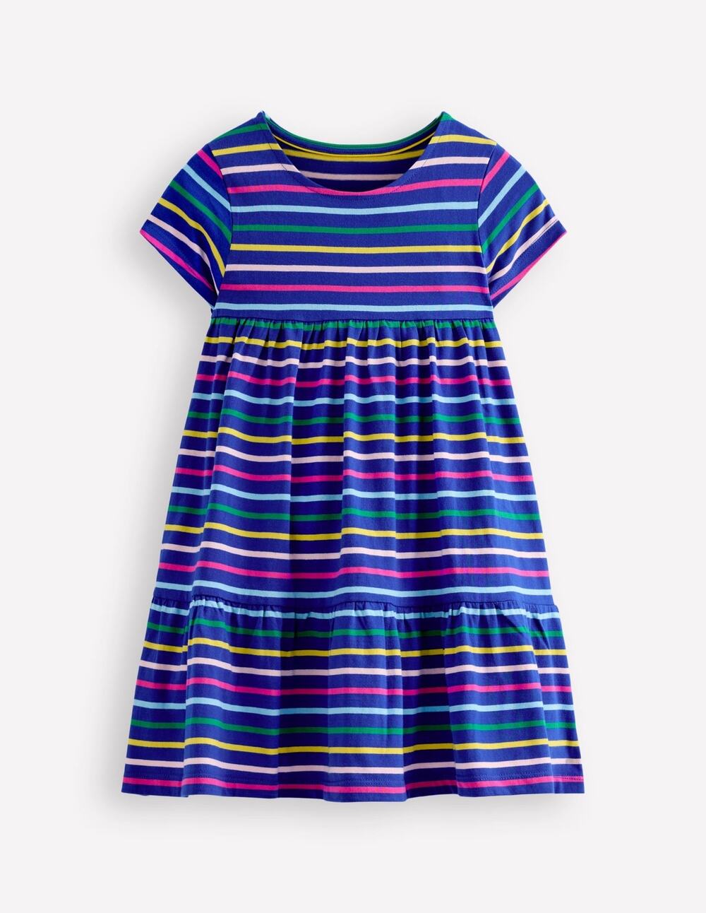 Mini Boden Ariel Twirly Dress - Blue Multi Stripe Girls 5/6